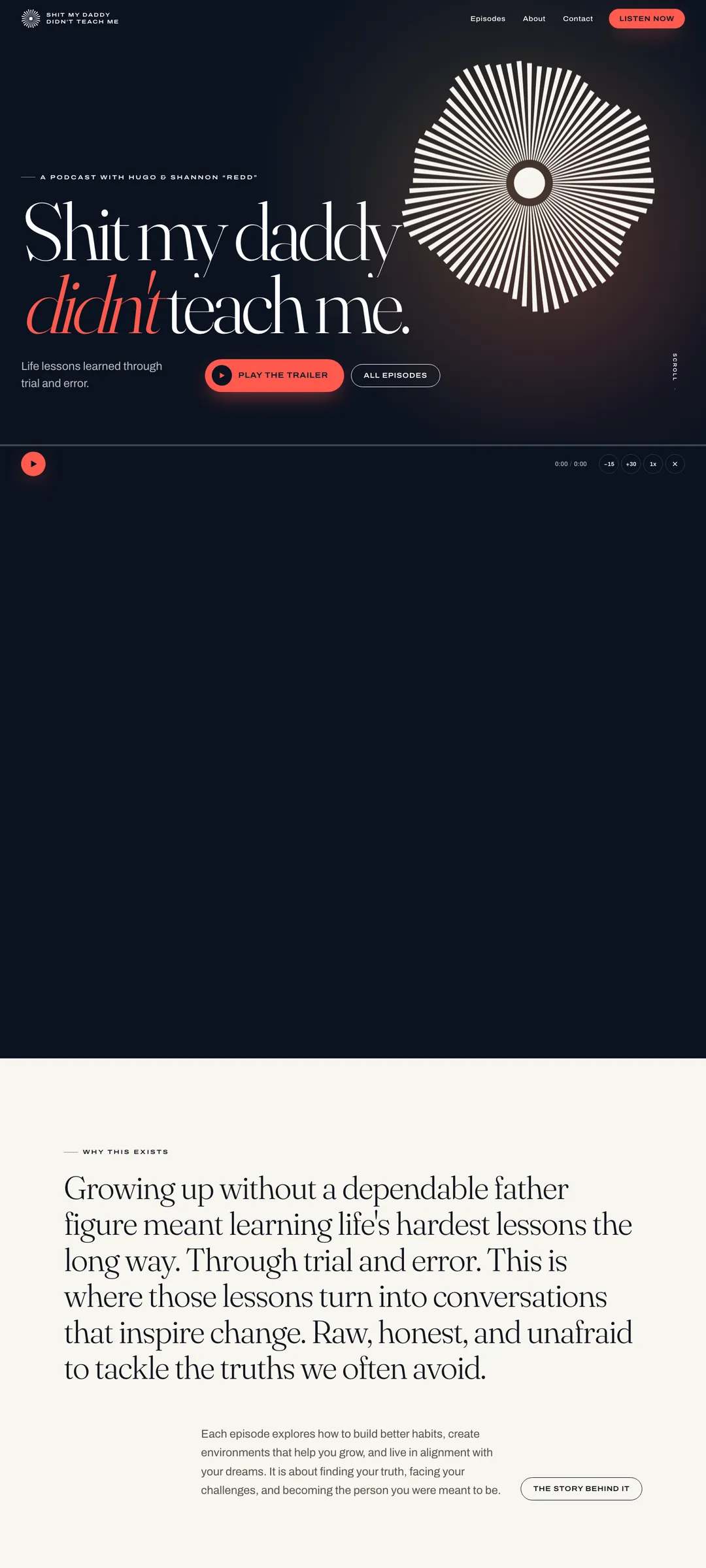 Shit My Daddy Didn't Teach Me podcast homepage